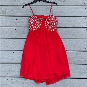 Red beaded dress